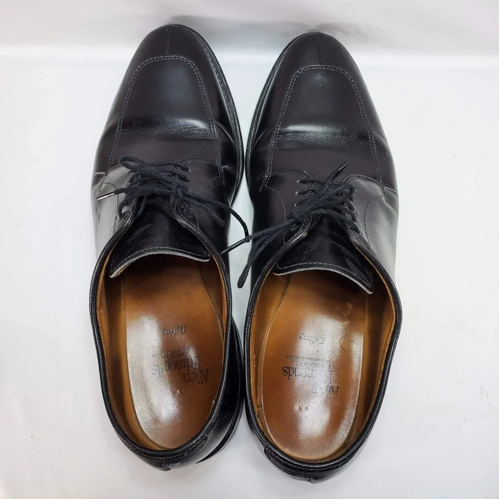 Allen Edmonds Delray‎ Dress Shoes Mens 8.5 D Black Leather Split Toe Derby 1208
